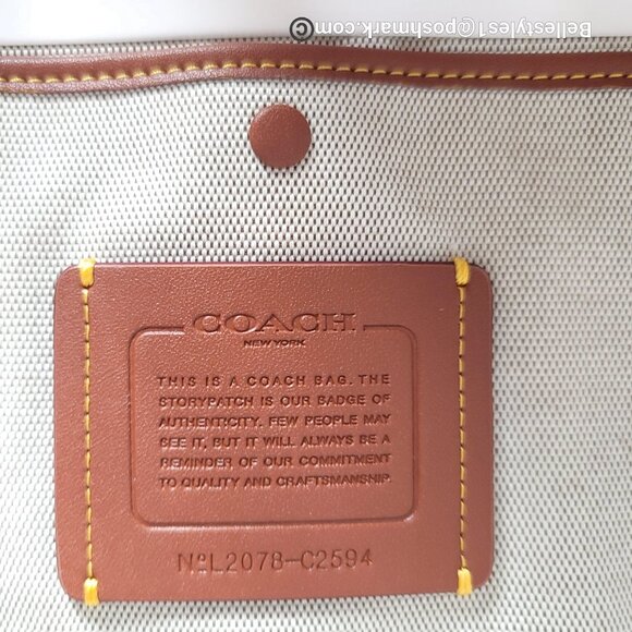 COACH Bea Colorblocked Smooth Leather Large Tote -Green Granite multi color ⭐ - Picture 15 of 16